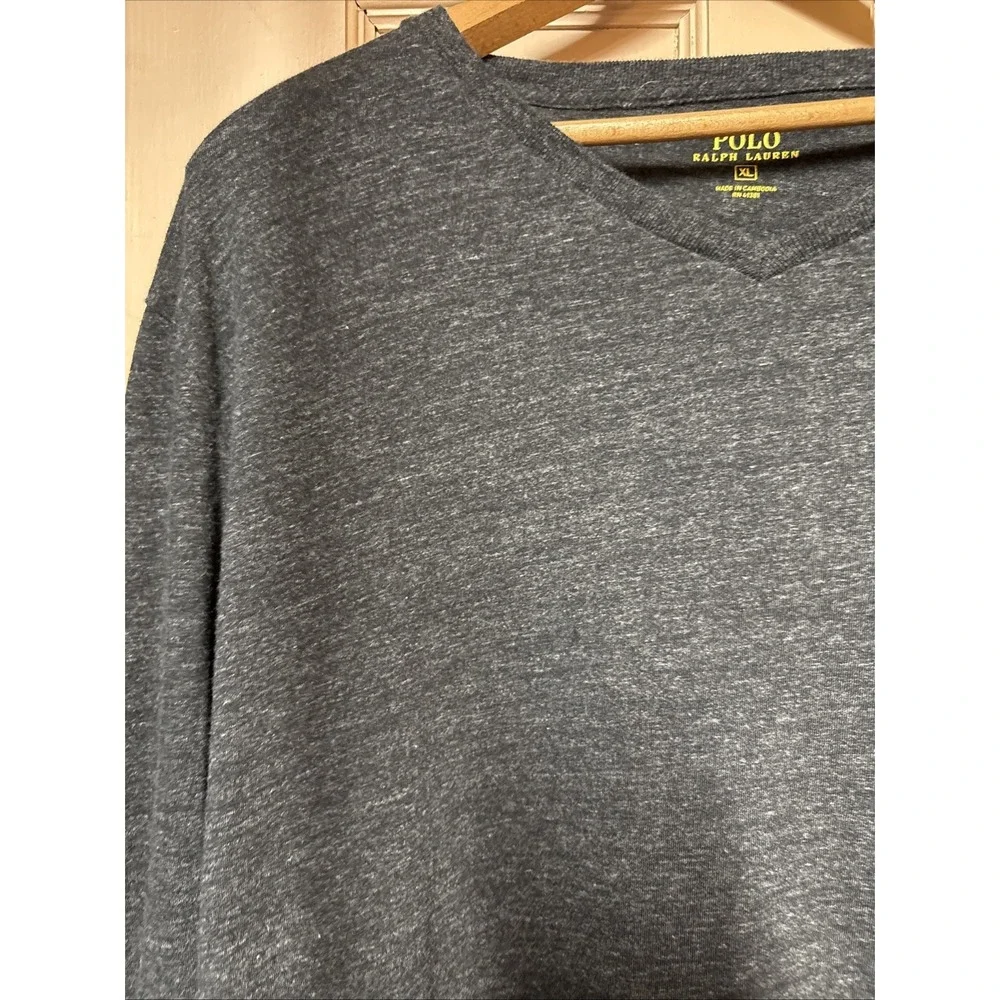 Ralph Lauren Polo Shirt Adult XL Gray Red Pony Preppy Cotton Casual Mens